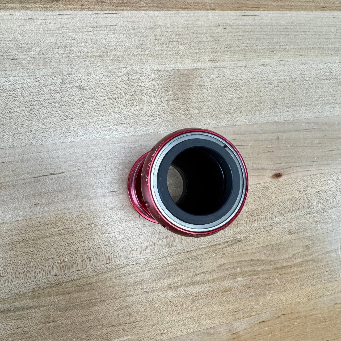 Low Mile! Chris King T47 Threadfit Red Steel Bike Bottom Bracket T48/68 124g