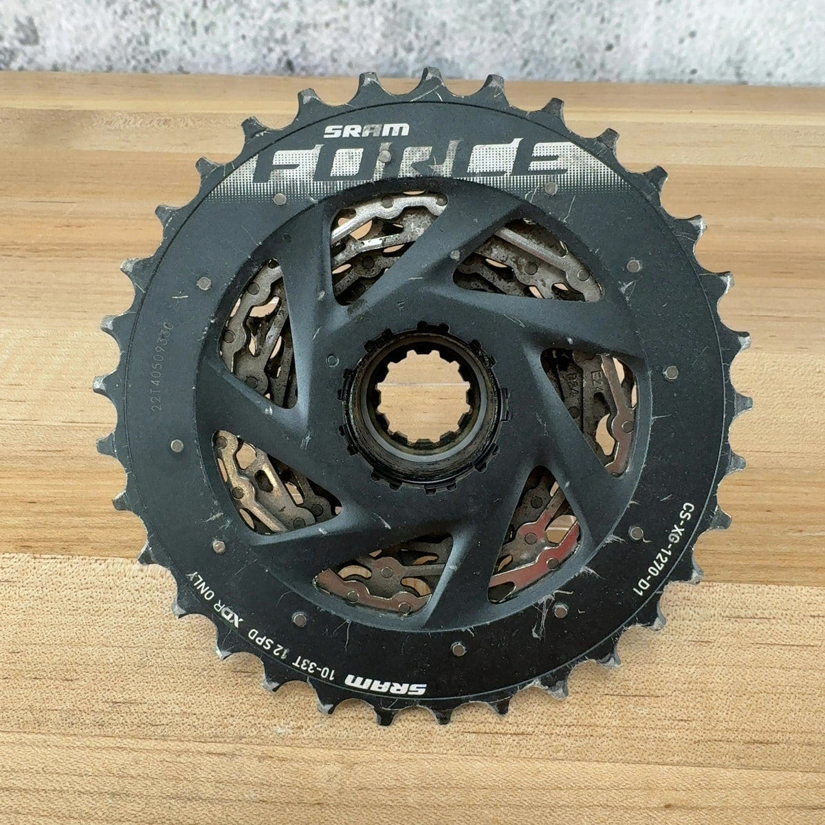 SRAM Force AXS XG-1270 D1 10-33t 12-Speed "Typical Wear" Bike Cassette 274g