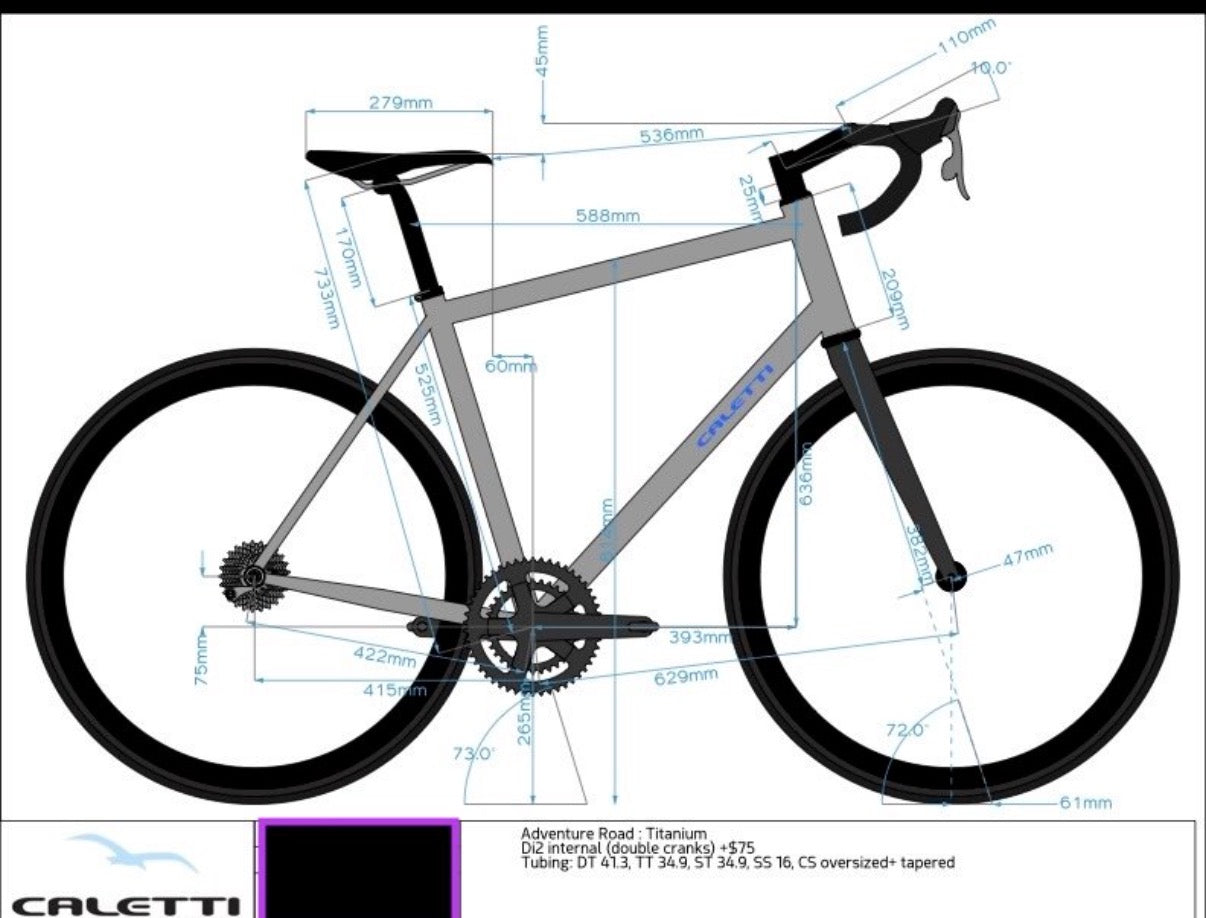Mint! 2022 Caletti Adventure Road 59cm Titanium Disc Frameset 700c Enve Chris King