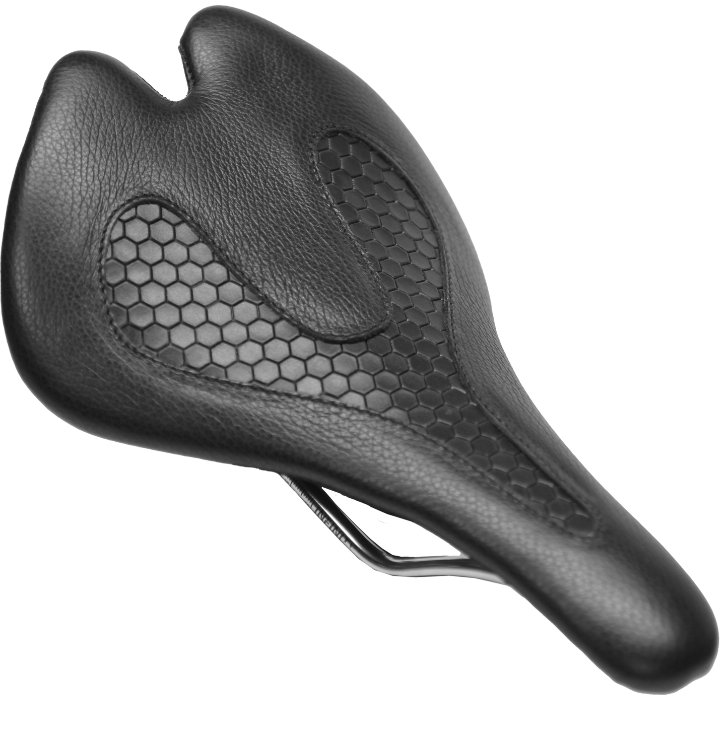 New! Infinity Elite E1X Black Leather 7x7mm Stainless Rails Comfort Bike Saddle