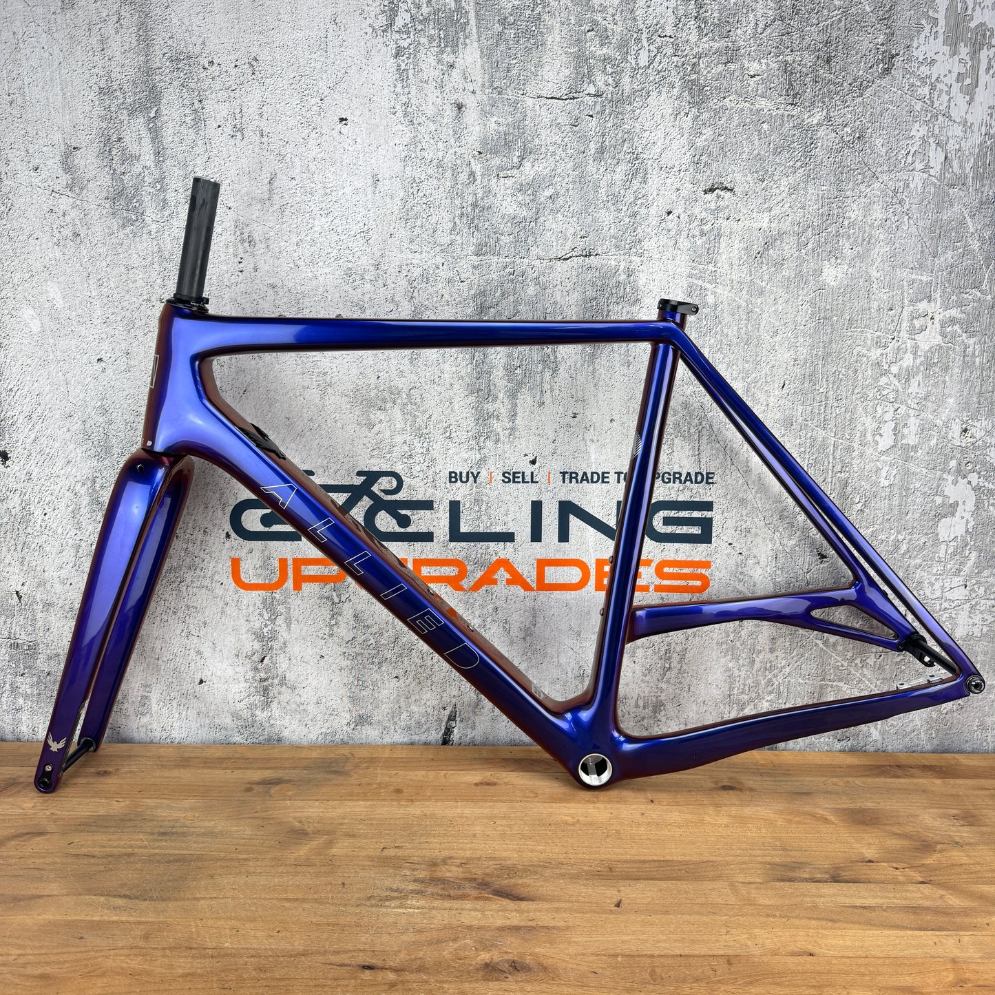 New! 2024 Allied Able Medium Harlequin Blue-Red Carbon Gravel Frame MSRP $4000