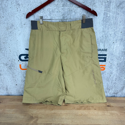Light Use! Salomon Men's Size 30 US Mountain Bike Shorts Khaki