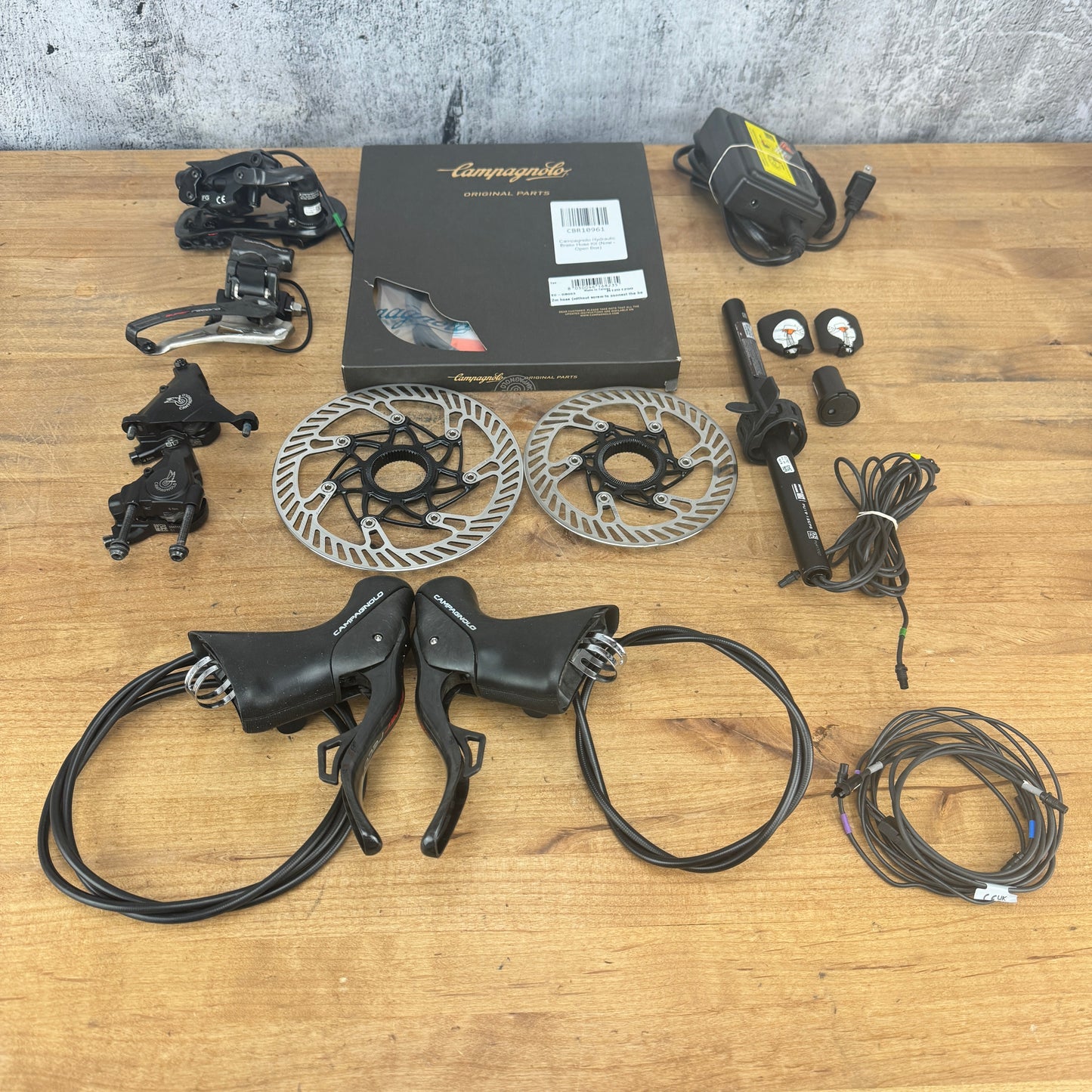 Campagnolo Super Record 12 EPS Disc Mini Groupset w/Wire kit and New Brake Lines