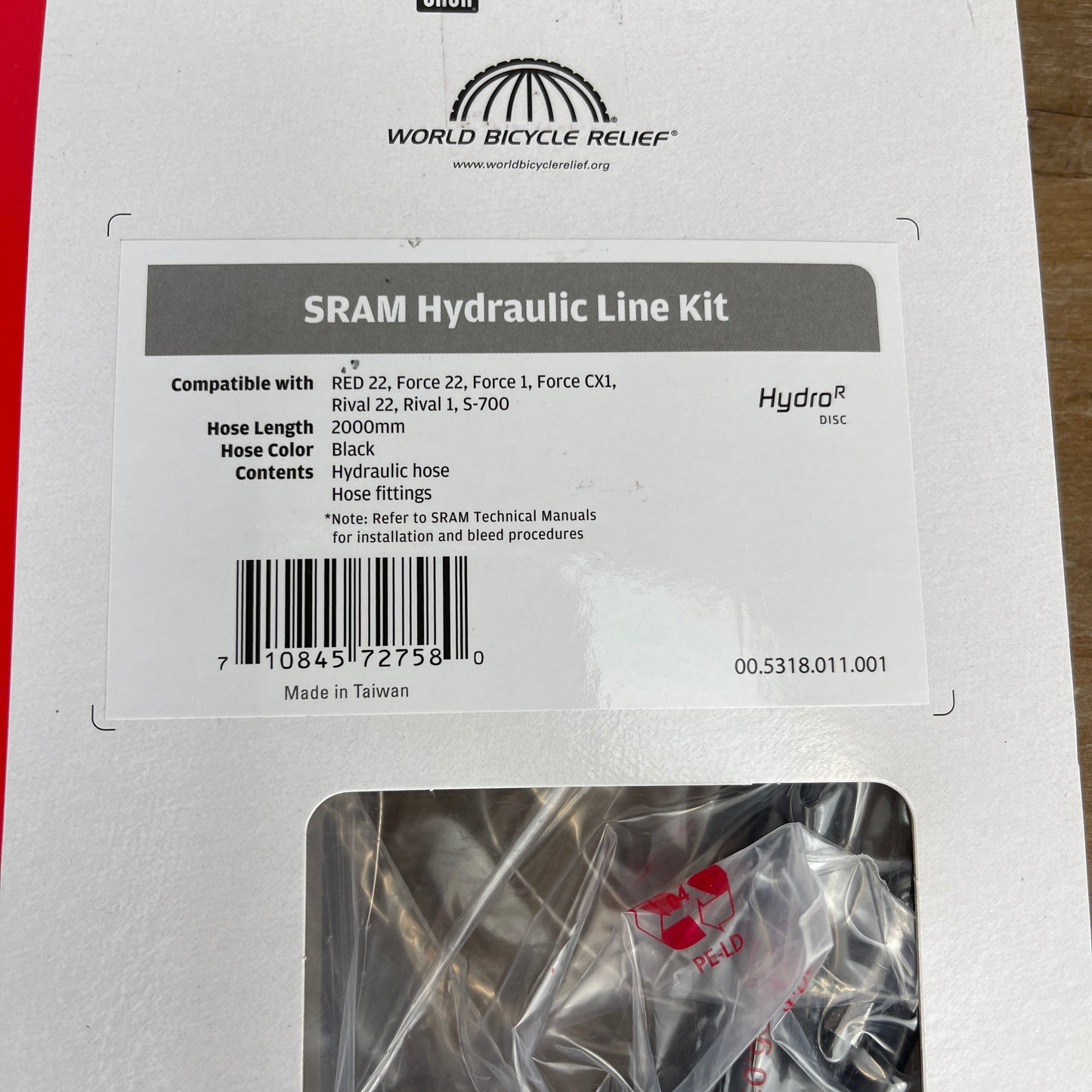 SRAM Hydraulic HydroR Road Disc Brake Hose Kit 2000mm + Hose Fittings