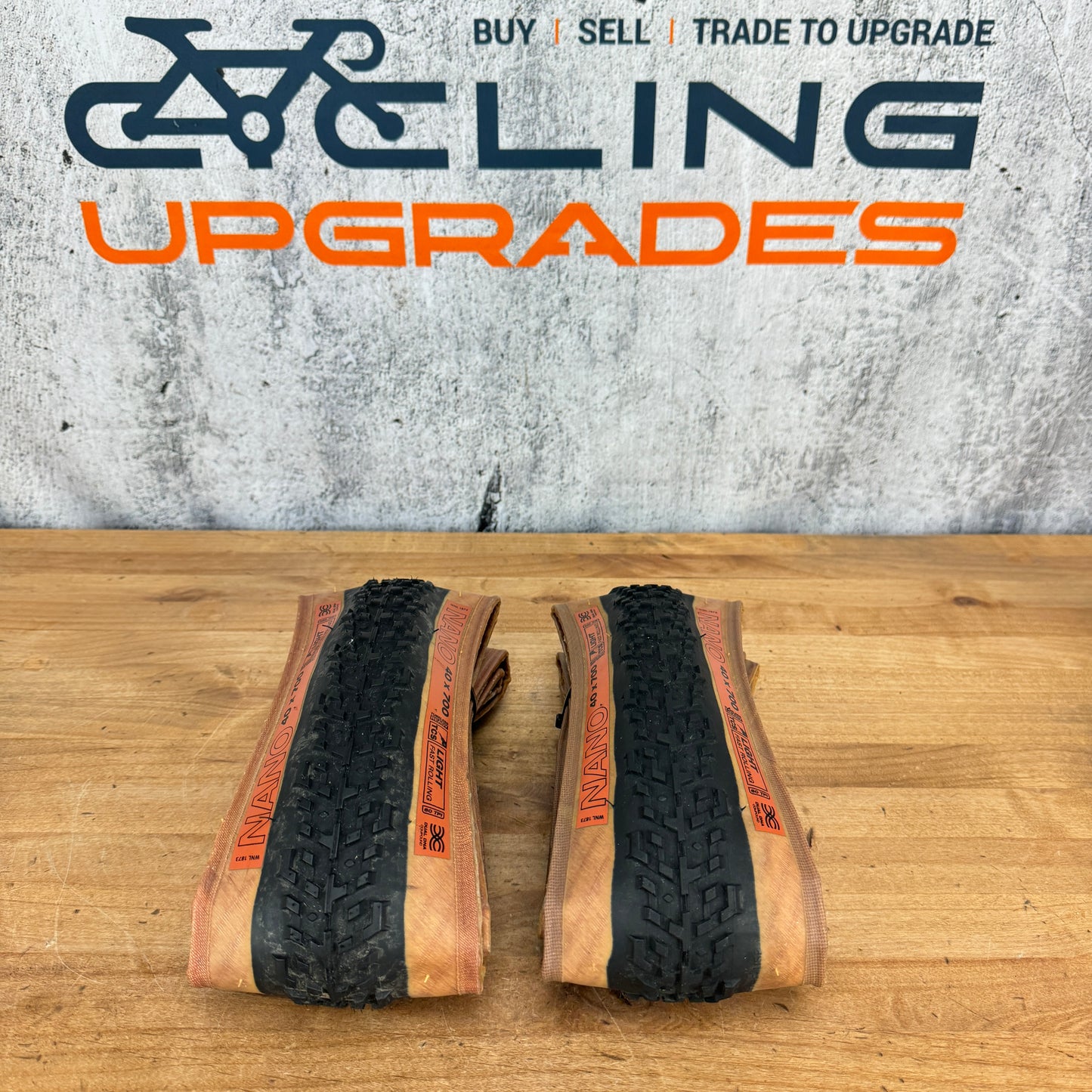 Light Use! Pair WTB Nano TCS Tan Wall 700c x 40mm Tubeless Gravel Bike Tires