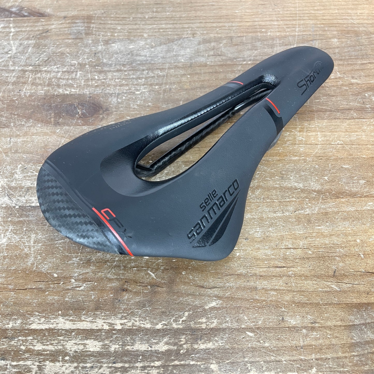 Selle San Marco CFX Short Fit 7x10mm Carbon Rails 130mm Carbon Saddle 139g