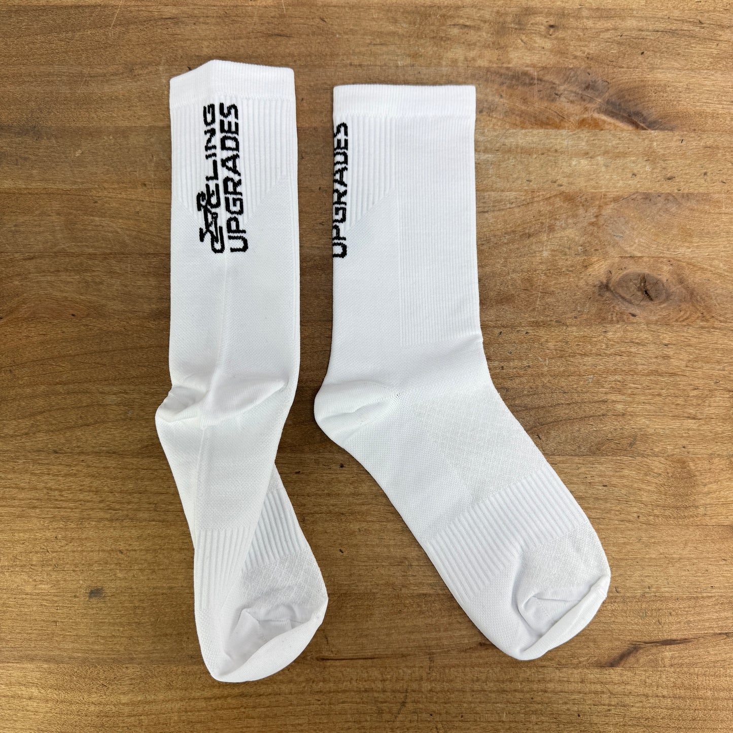 CyclingUpgrades Cycling Crew Length Socks White/Black/Gray Unisex Adult