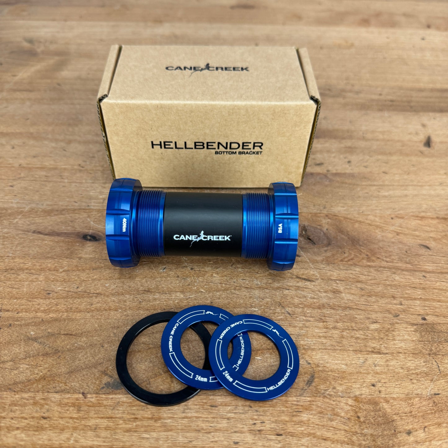 New! Cane Creek Hellbender 70 BSA Threaded 24mm BAI0186 Blue Bottom Bracket