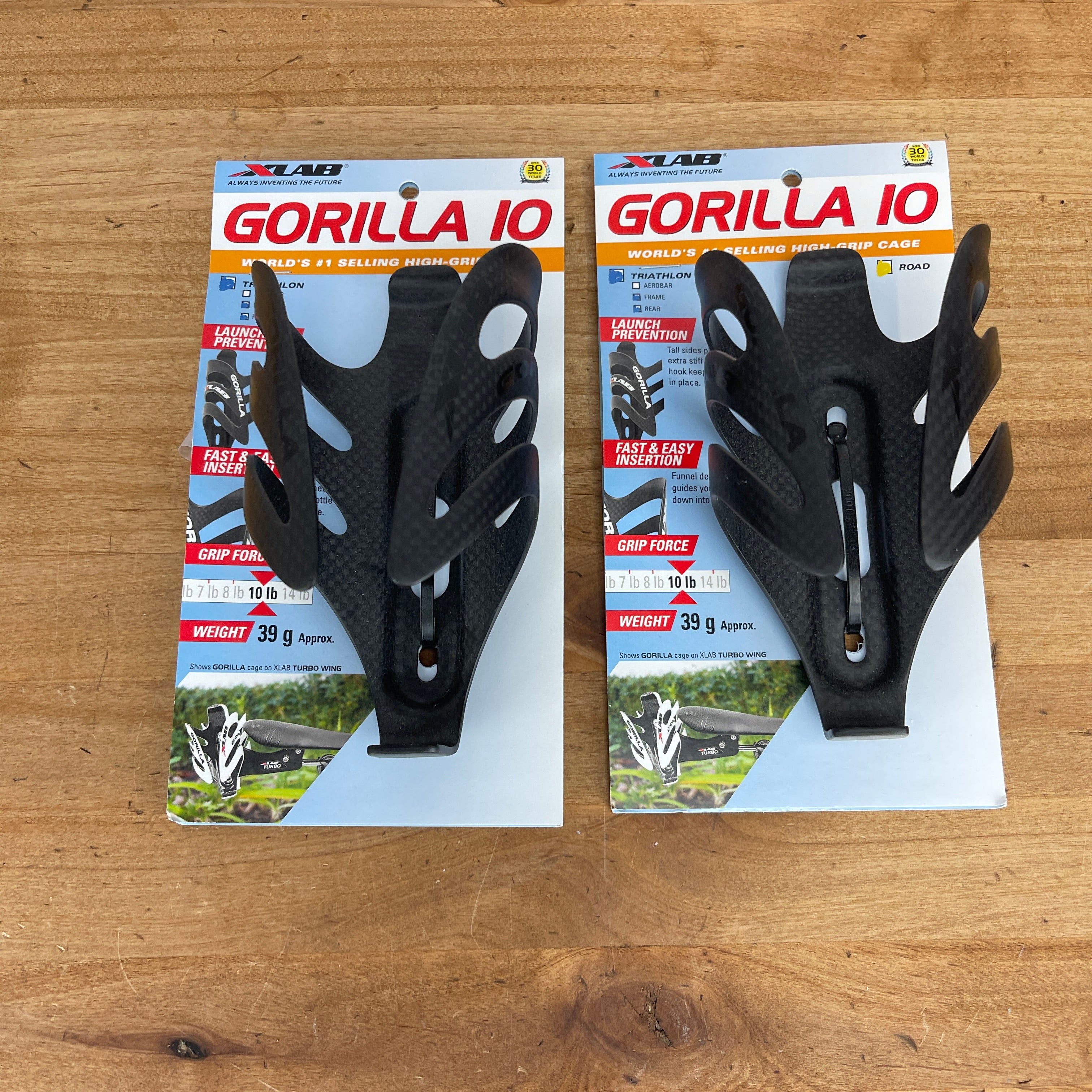 New! Pair Xlab Gorilla IO Carbon Bicycle Water Bottle Cages