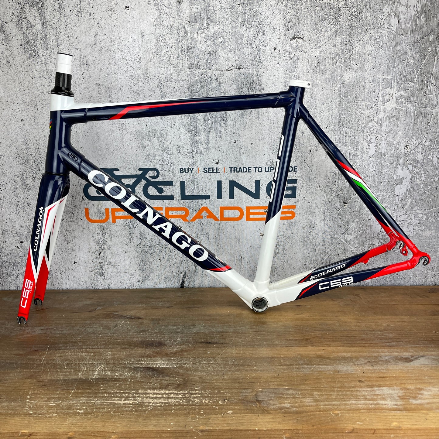 Colnago C59 Italia 54s (56.5mm TT) Rim Brake Carbon Frameset 700c Maserati Blue