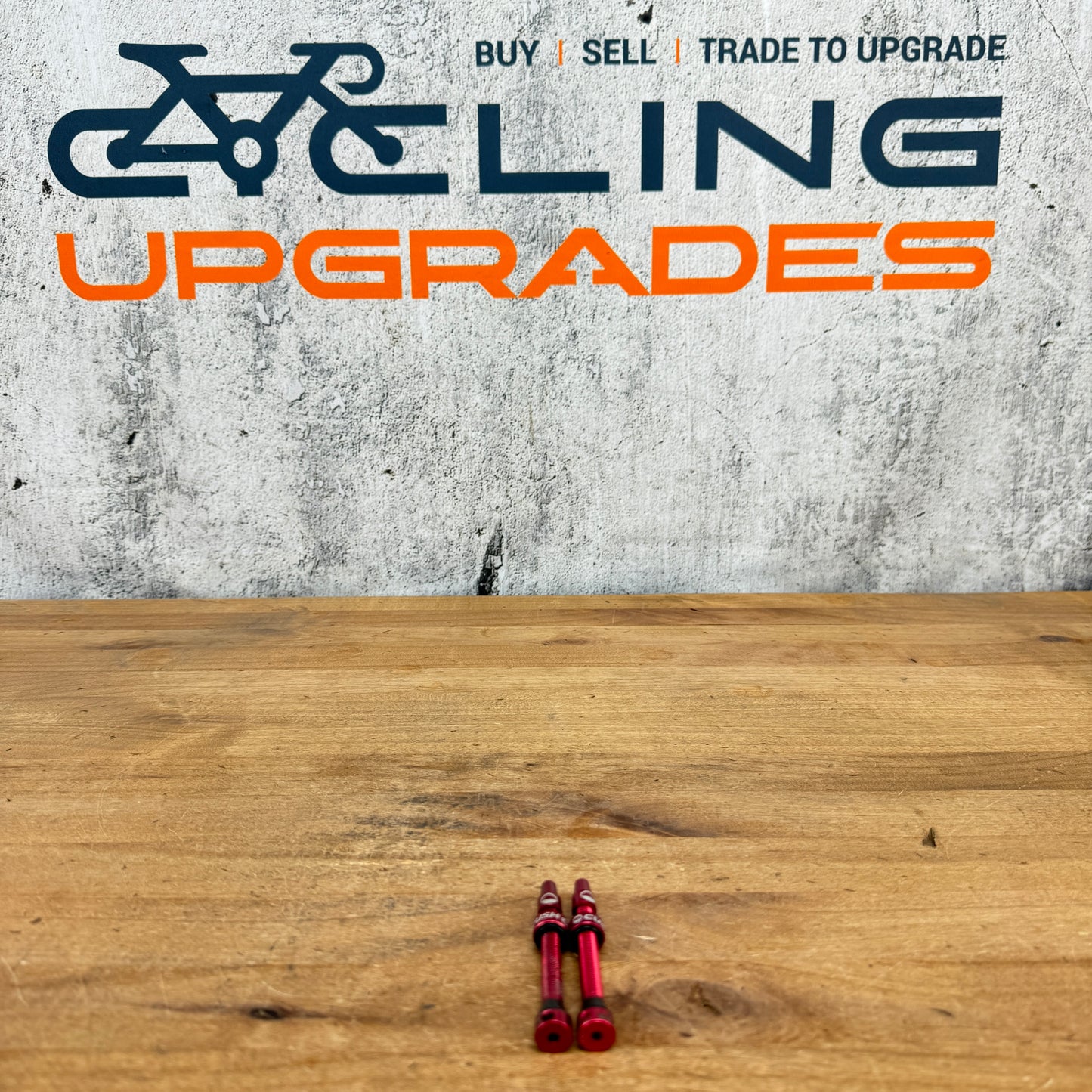 CushCore Red 45mm MTB Road Gravel Tubeless Valve Stem Set 14g