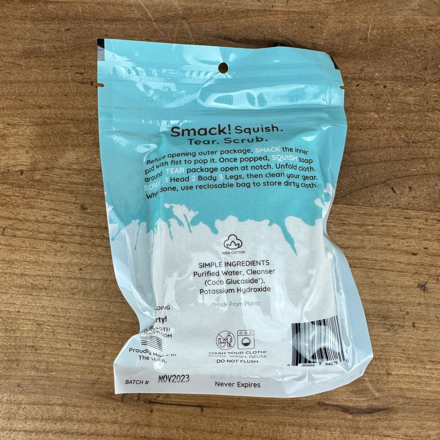 Single Use Sample (QTY 1) Silca Crud Cloth Shower In A Bag - Unscented