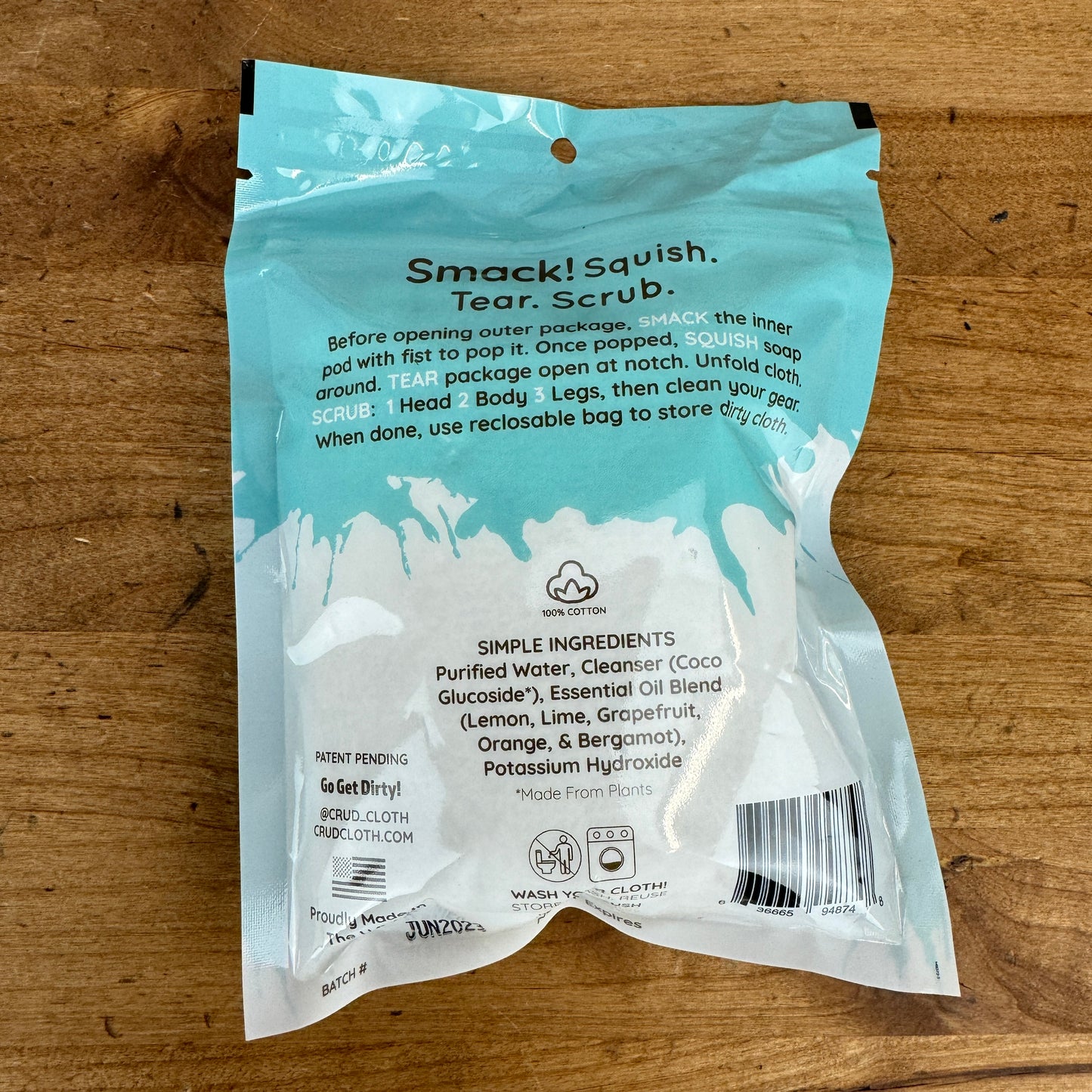 Single Use Sample (QTY 1) Silca Crud Cloth Shower In A Bag - Citrus Scent