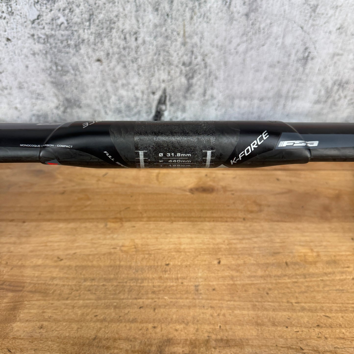 FSA K-Force 44cm (42cm @ Hoods) 31.8mm Internal Routing Carbon Handlebar 210g