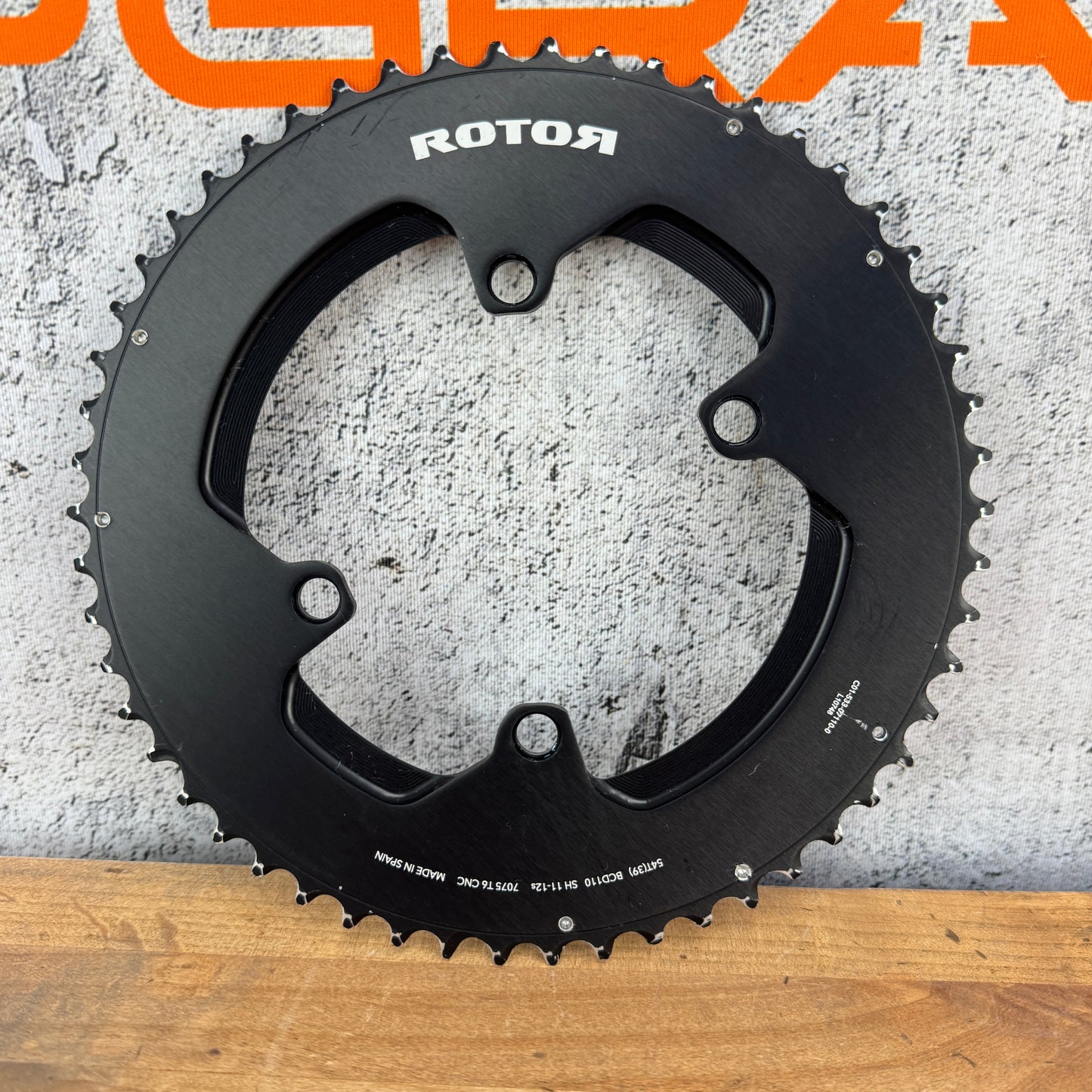 Low Mile! Rotor Round 11/12-Speed 54/39t 110BCD 4-Bolt Bike Chainring Set 196g