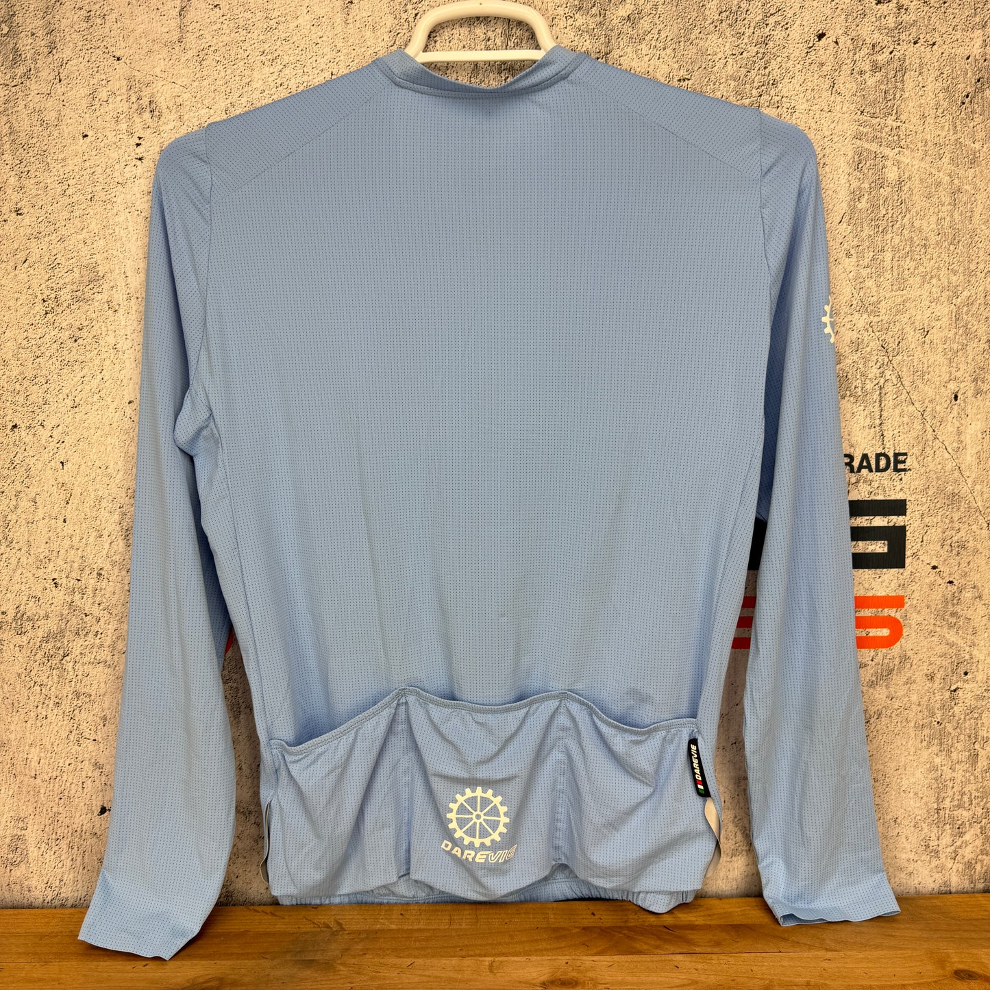 Worn Once Darevie Carbon Men's 2XL Long Sleeve UV Protection Blue Cycling Jersey
