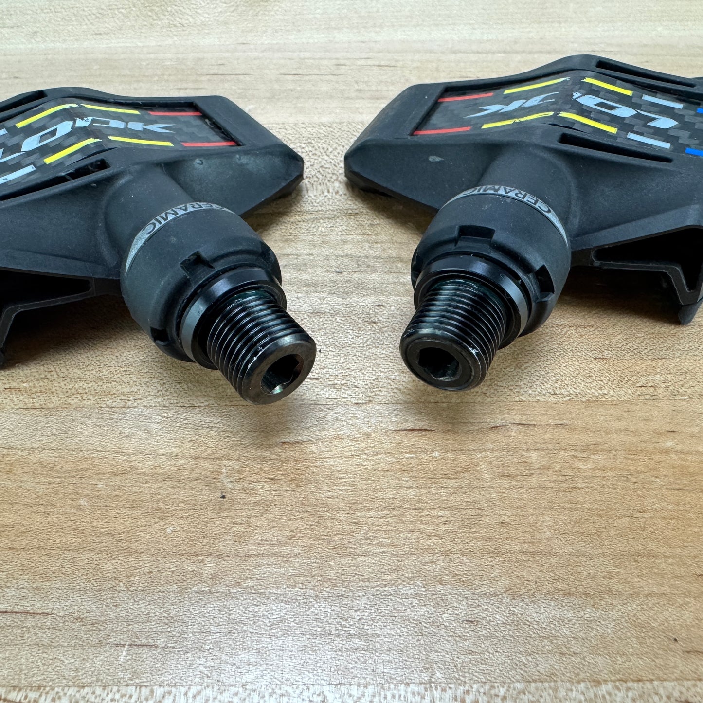 Low Mile! Look Keo Blade Carbon Ceramic Titanium Spindles Clipless Bike Pedals