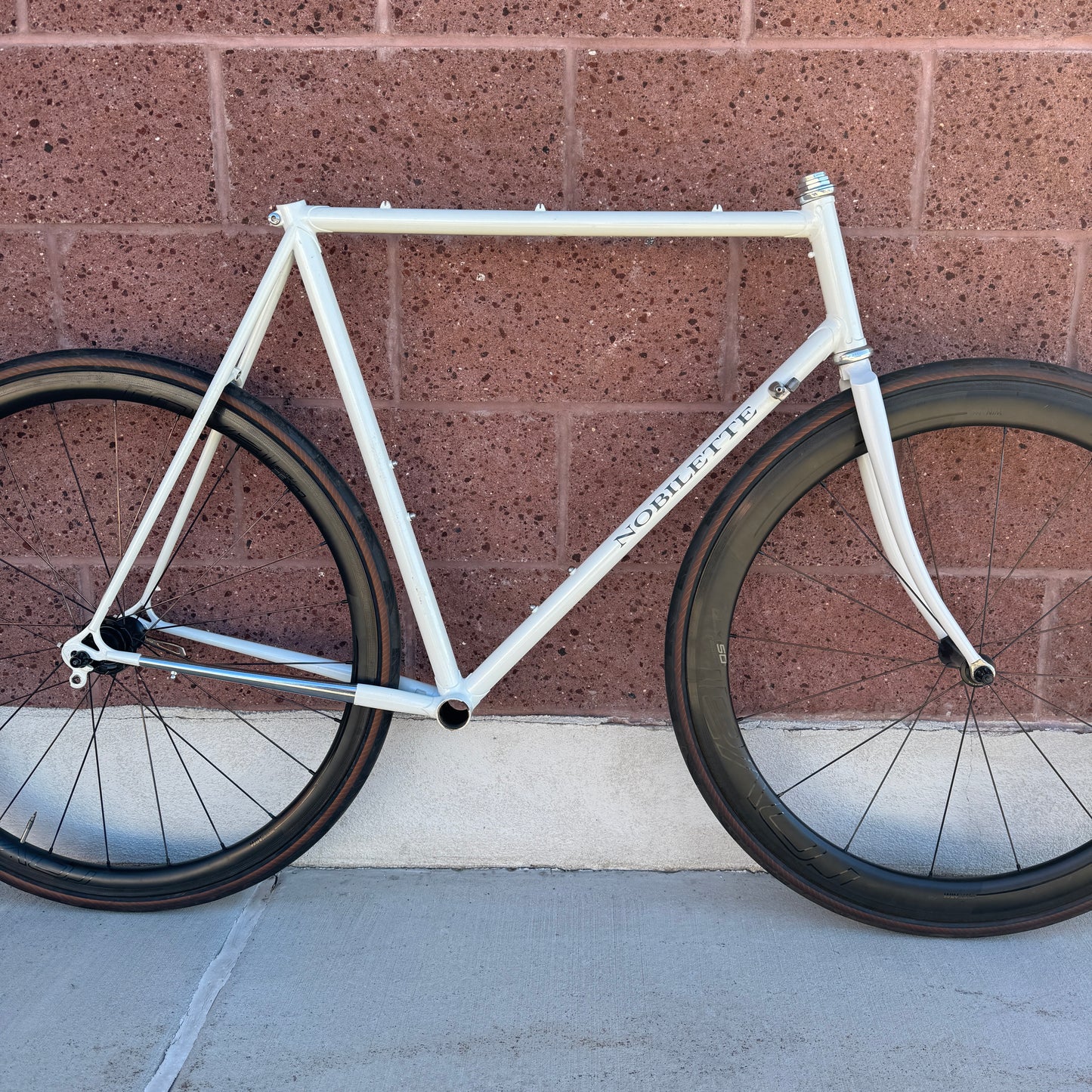 Vintage! Nobilette 57.5cm Rim Brake Steel Frameset 700c White 2878g