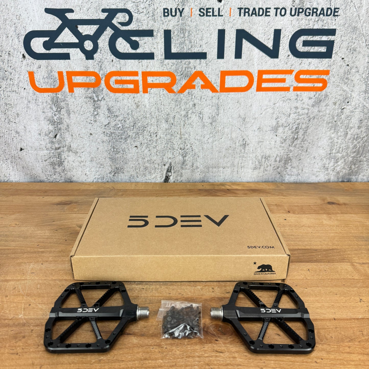 New! 5DEV Trail/Enduro Pedal Black Alloy MTB Mountain Bike Pedals 343g