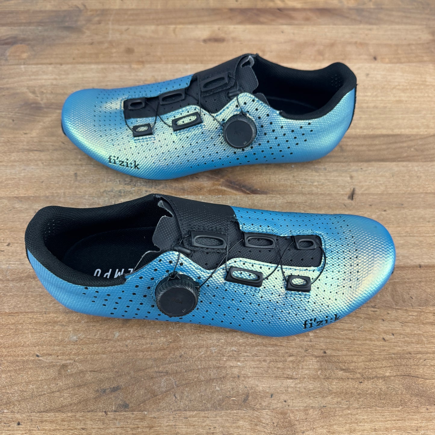 Fizik Tempo Decos Men's 40 EU Iridiscent Blue Carbon BOA 3-Bolt Cycling Shoes
