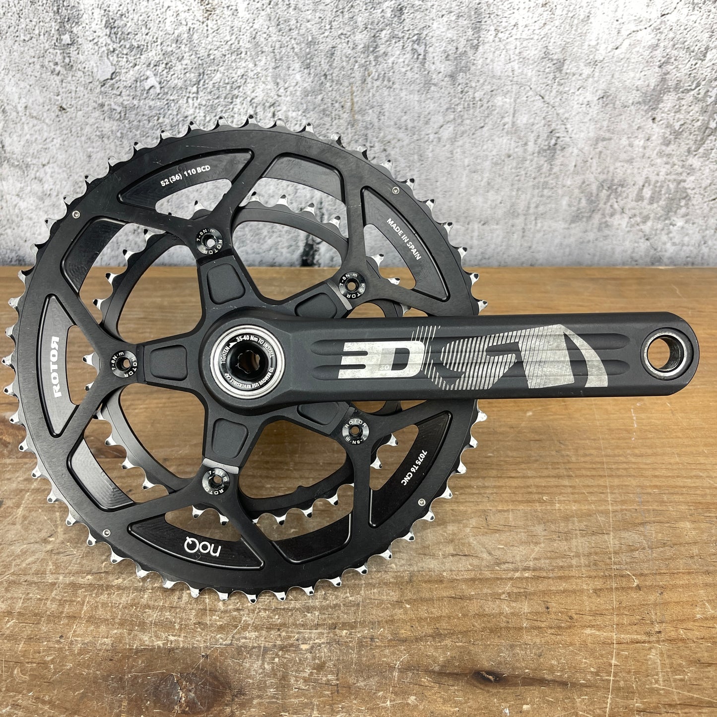 Rotor 3D noQ 172.5mm 110BCD 52/36 30mm Spindle Road Bike Alloy Crankset 675g