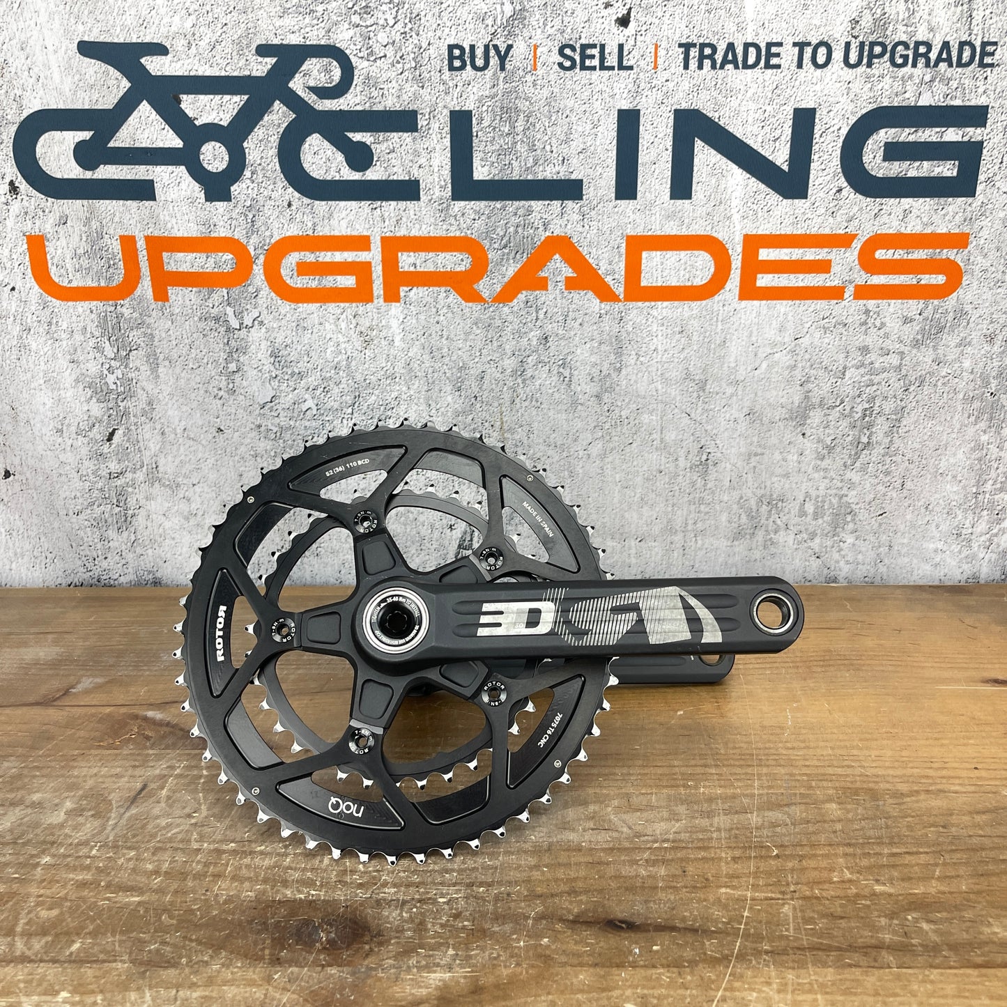 Rotor 3D noQ 172.5mm 110BCD 52/36 30mm Spindle Road Bike Alloy Crankset 675g