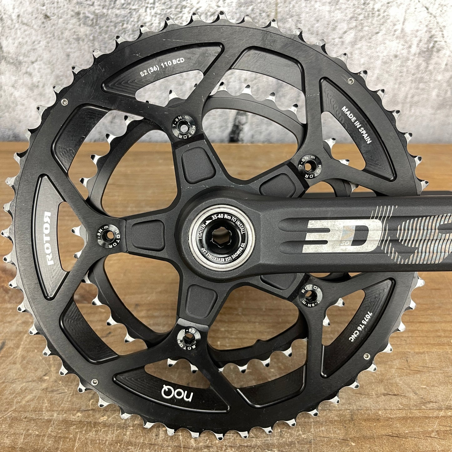 Rotor 3D noQ 172.5mm 110BCD 52/36 30mm Spindle Road Bike Alloy Crankset 675g