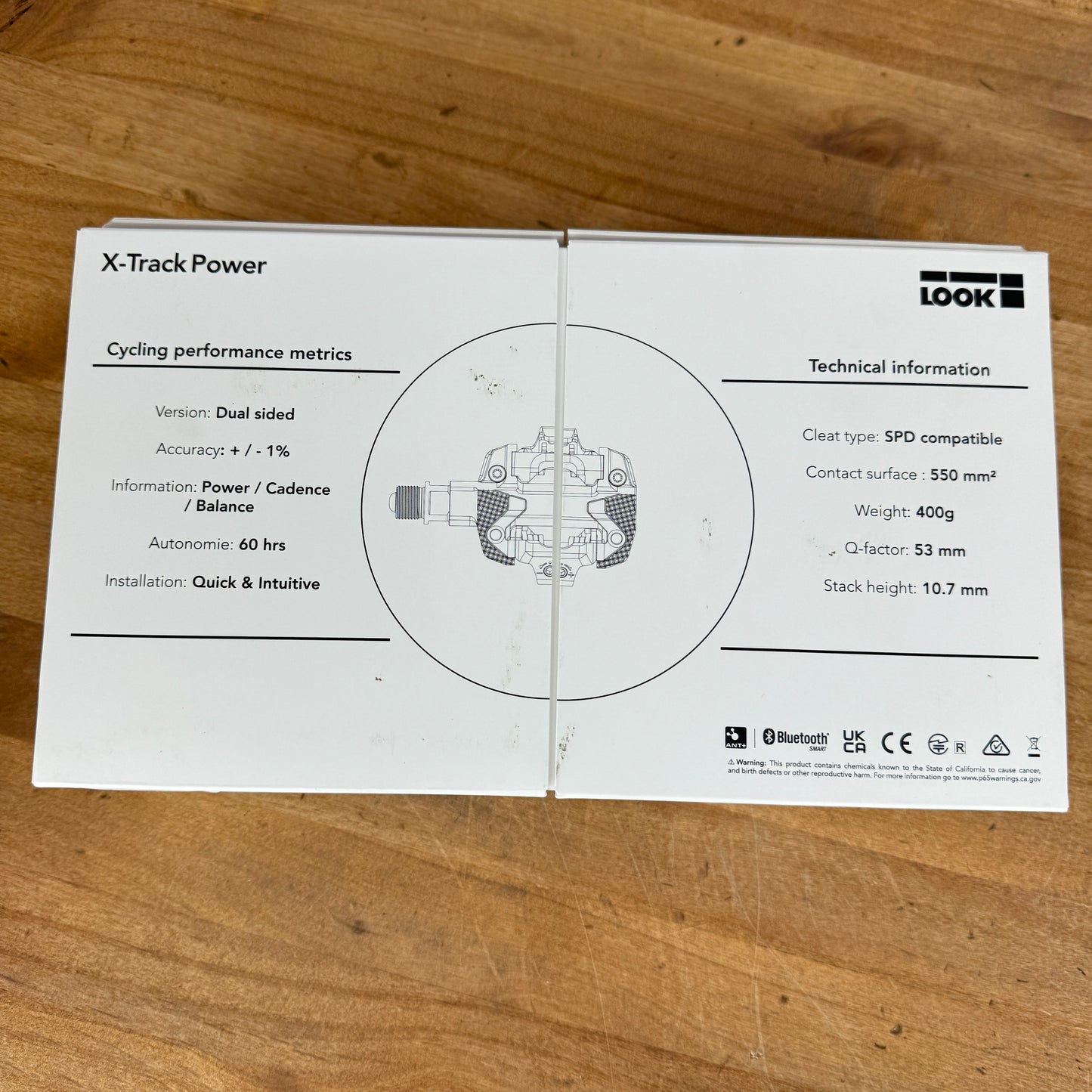 New! Look X-Track Dual Sided SPD Power Meter Pedals MTB/Gravel Bike 405g