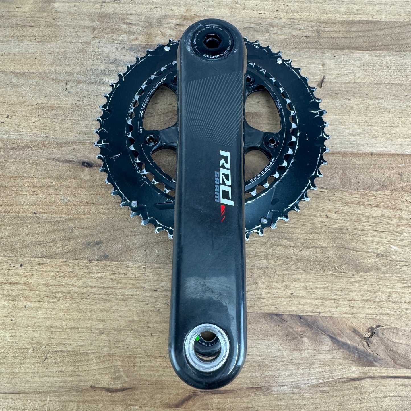 SRAM Red 22 11-Speed 110BCD Carbon 52/36t 172.5mm Crankset GXP Spindle 524g