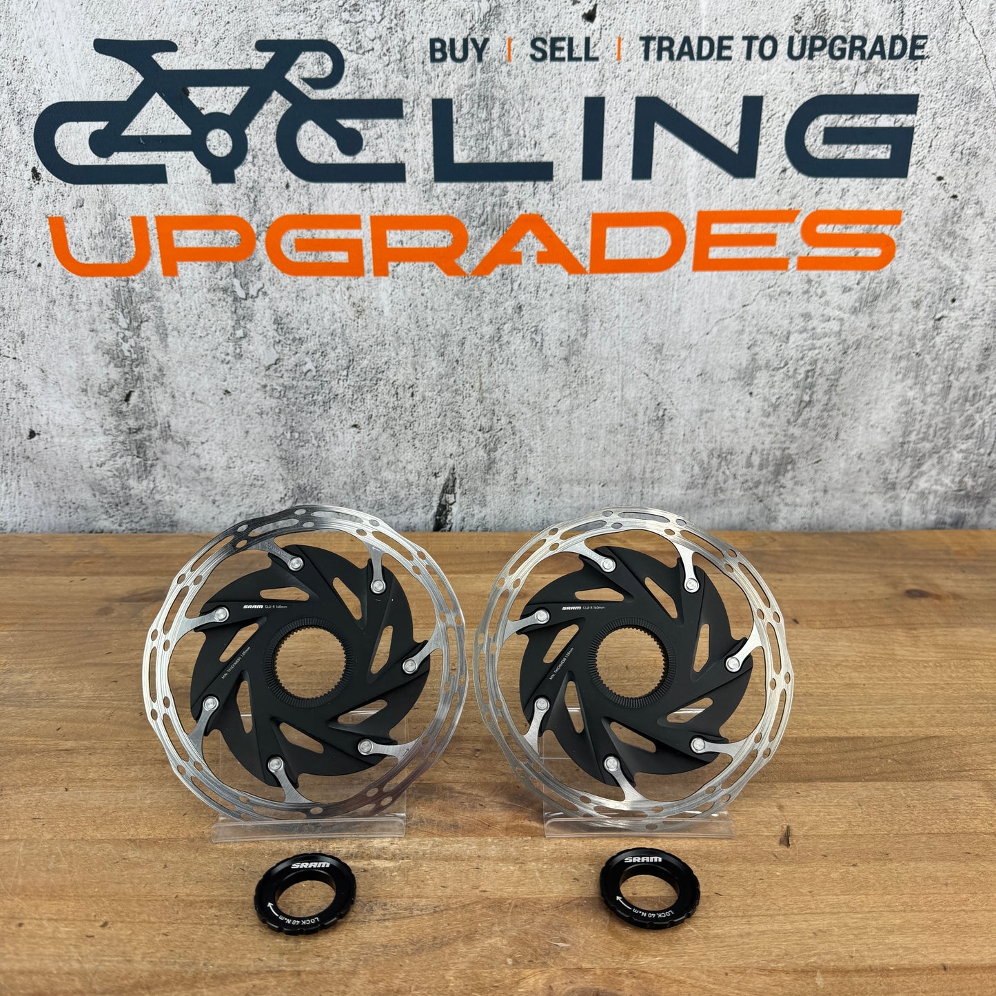 SRAM CLX-R 160/160mm Center Lock Disc Brake Rotors w/ Lockrings 275g