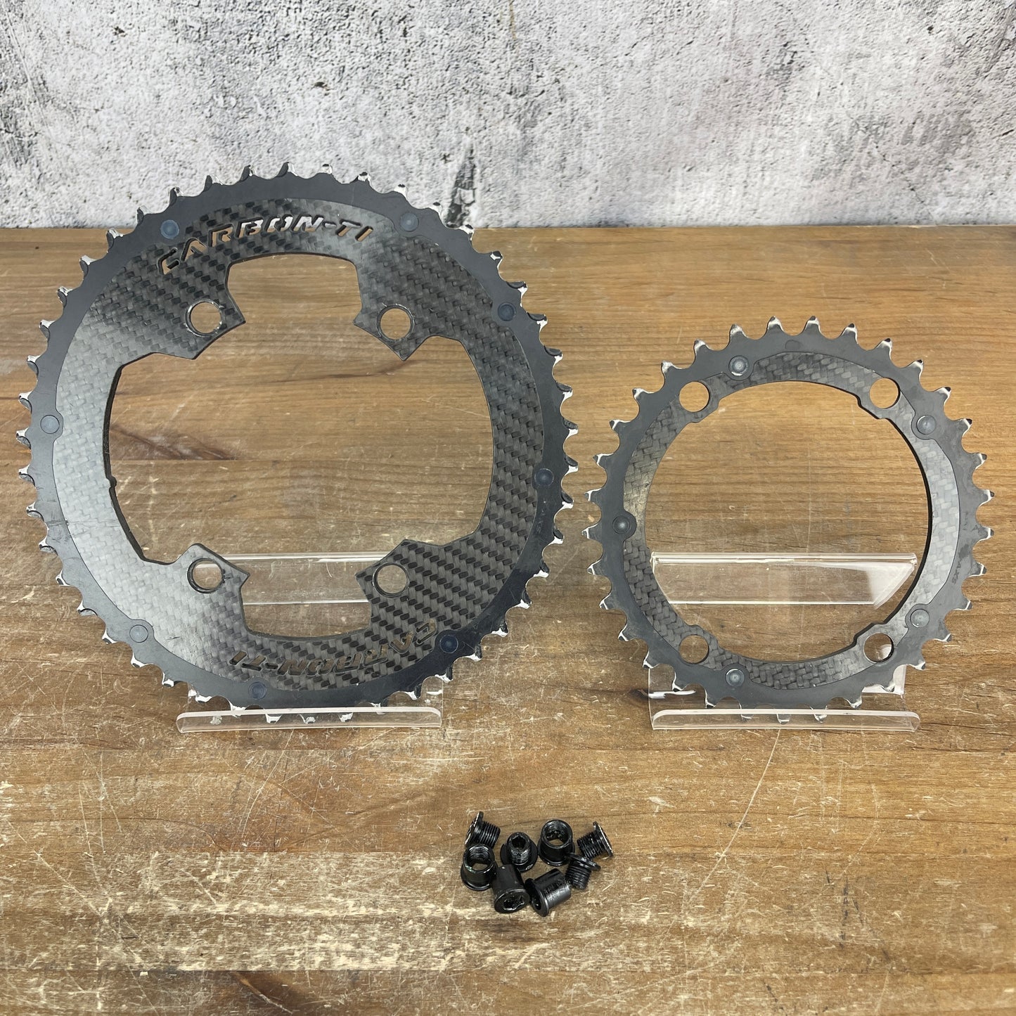 Low Mile! Carbon-Ti X-CarboRing EVO X-AXS 46/33t 110 BCD 12-Spd Chainrings 120g