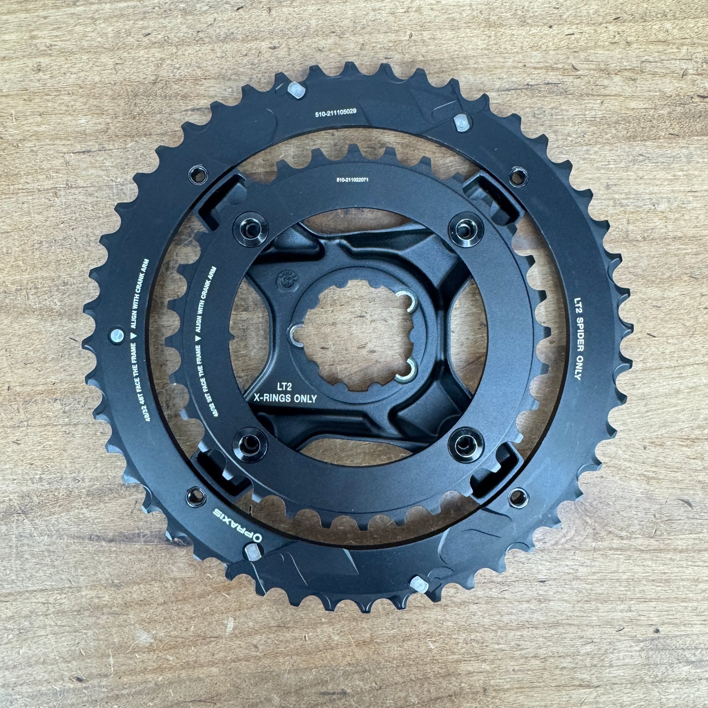 New! PraxisWorks LevaTime II X-Ring Spider 48/32t 10/11/12-Speed Chainring Set