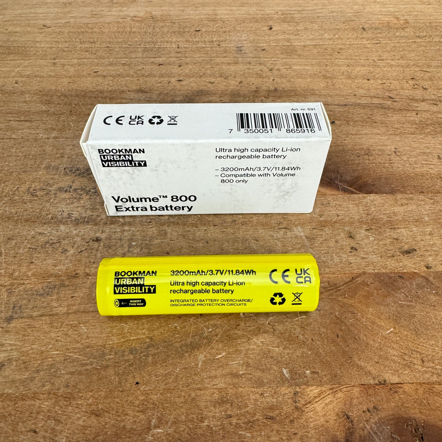 New! Bookman Volume 800 Bike Light Li-ion Rechargable Extra Battery