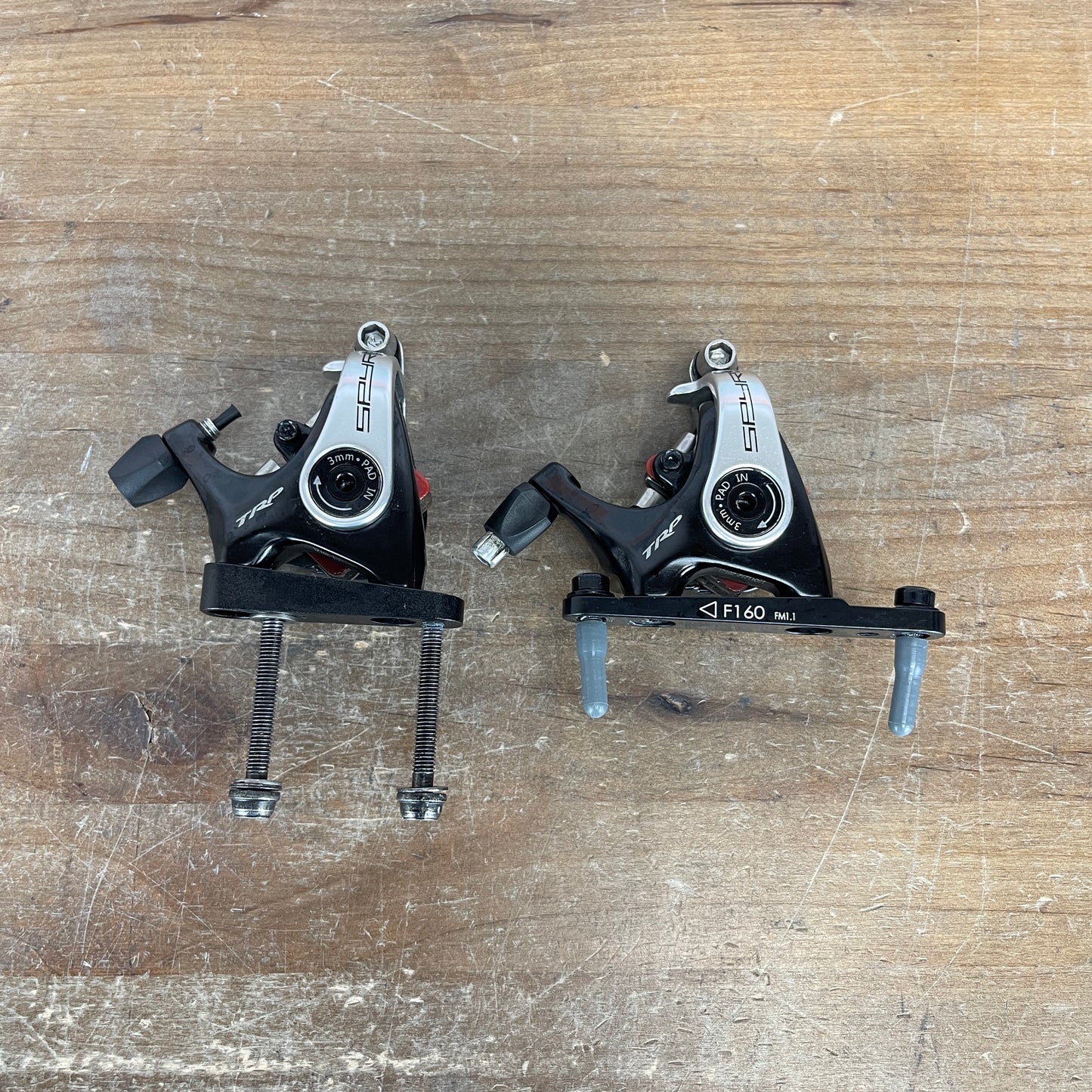 TRP Spyre Flat-Mount Cable Actuated Disc Brake Calipers 373g w/ Adapters