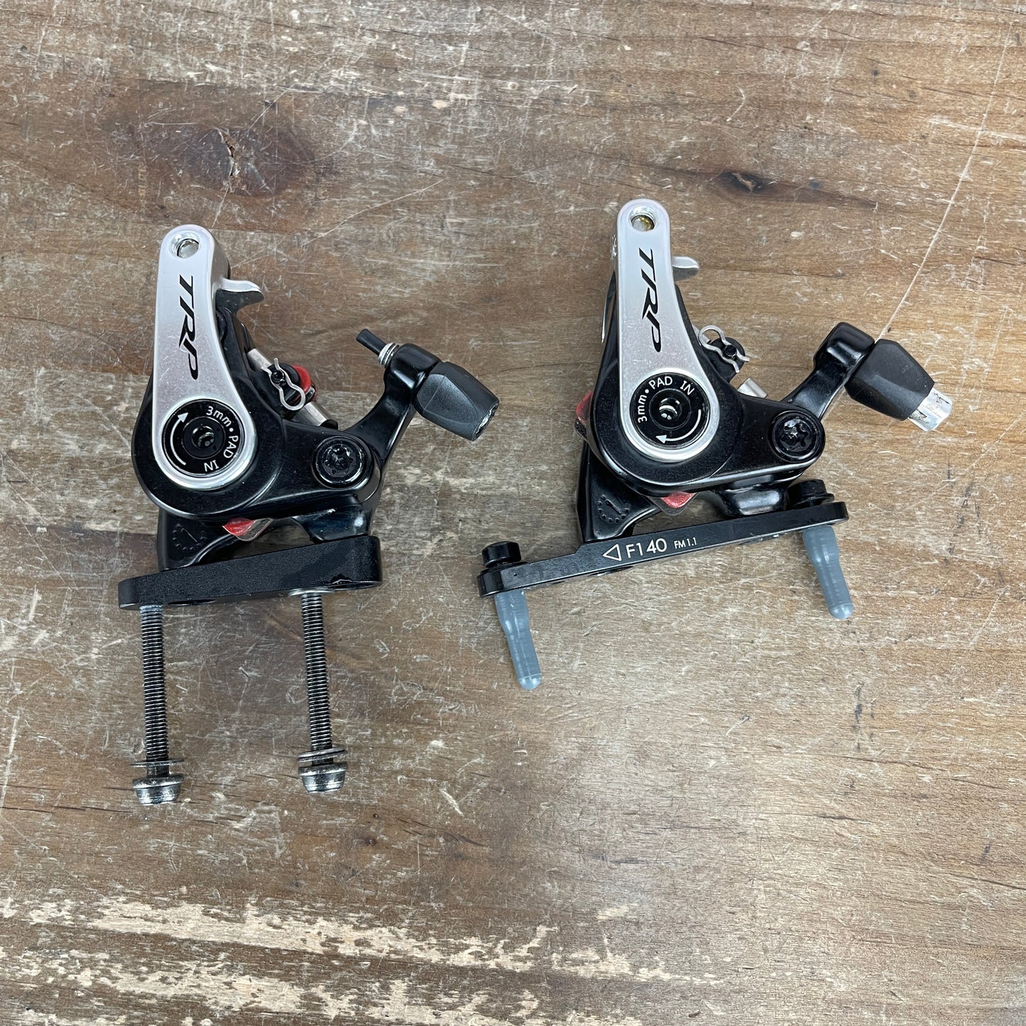 TRP Spyre Flat-Mount Cable Actuated Disc Brake Calipers 373g w/ Adapters