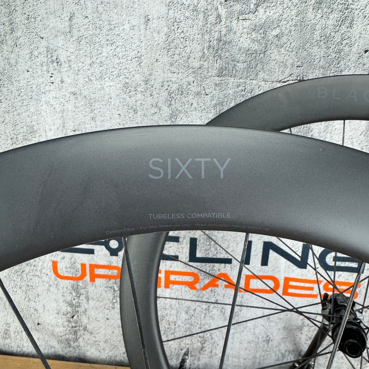 2024 Black Inc Sixty Carbon Tubeless Disc Brake Wheelset 700c 1638g