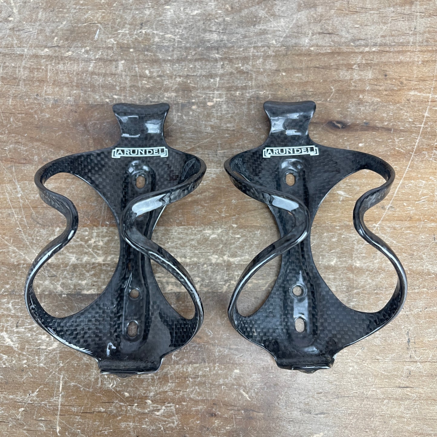 Arundel Mandible 3k Gloss Carbon Bike Pair 2x Water Bottle Cages 58g
