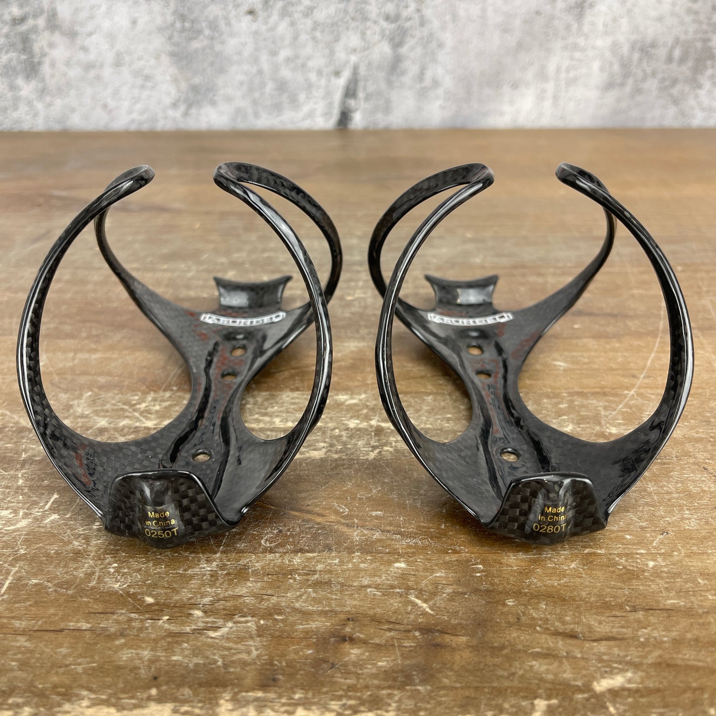 Arundel Mandible 3k Gloss Carbon Bike Pair 2x Water Bottle Cages 58g