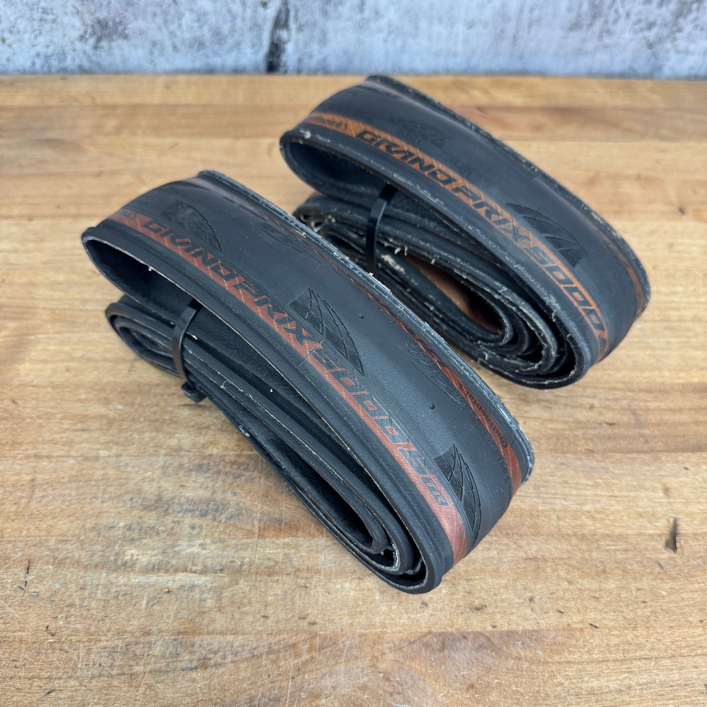 Pair Continental Grand Prix 5000s Tubeless Tan Wall 700c x 25mm Road Bike Tires