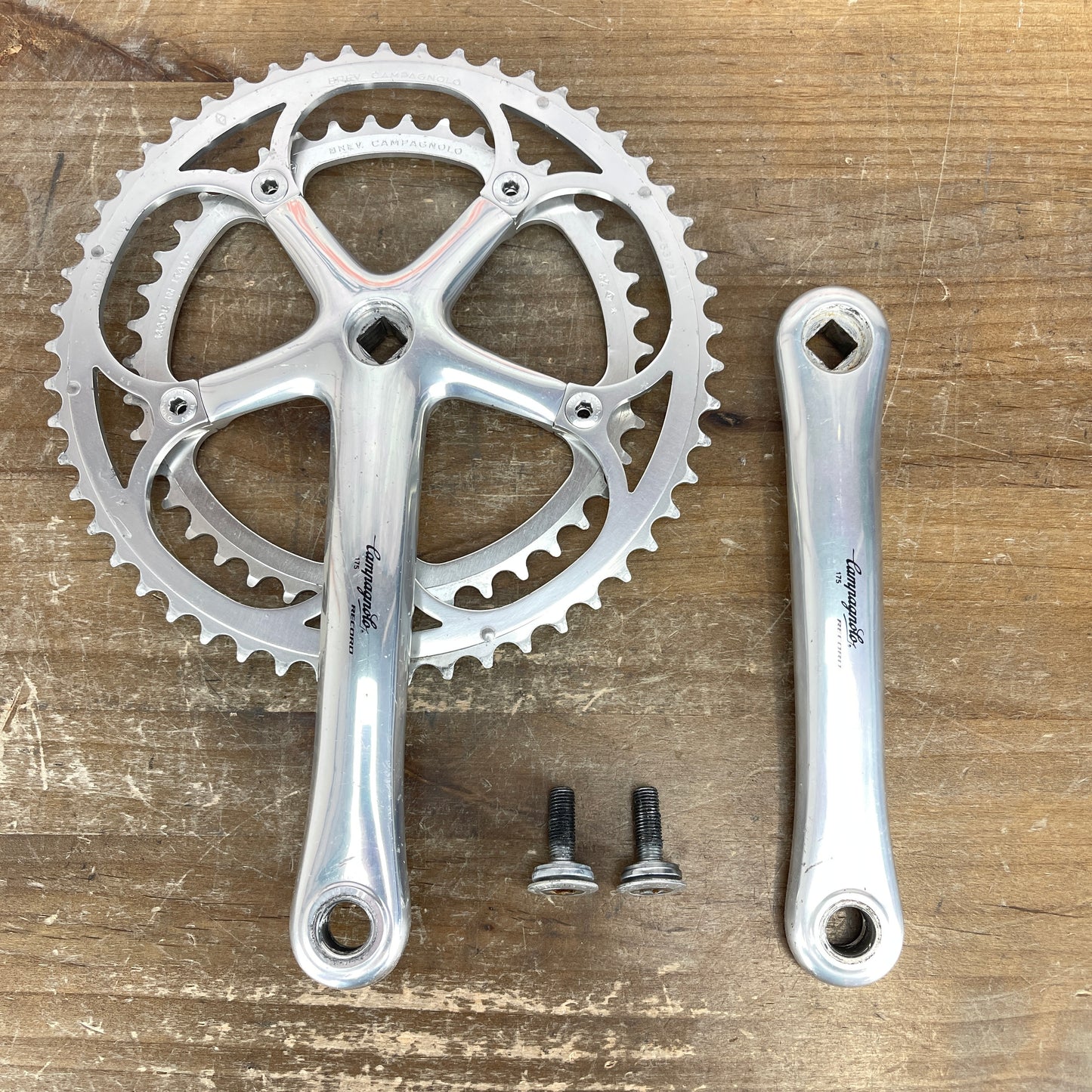 Vintage Campagnolo Record 175mm 53/42t Road Bike Alloy Crankset 710g