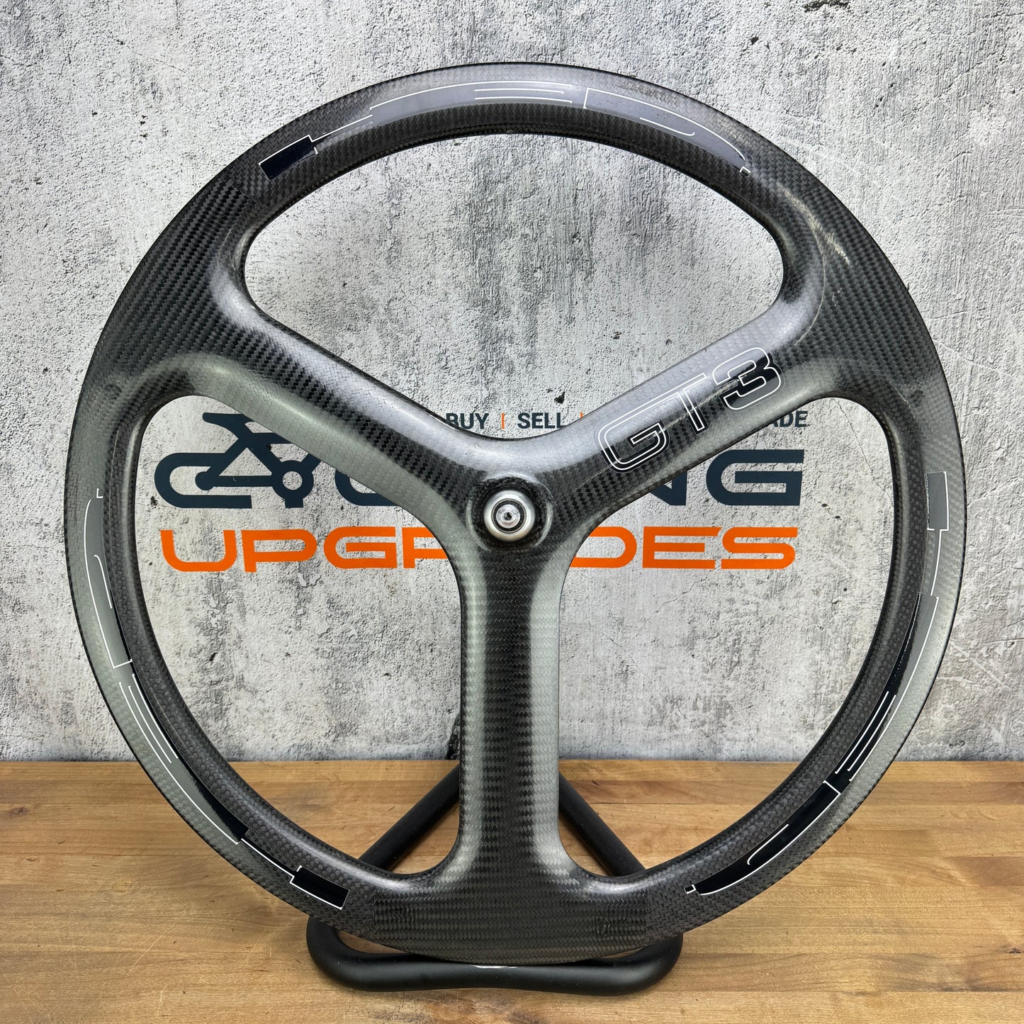 HED GT3 Carbon Tri-Spoke Tubular TT/Triathlon Front Wheel 700c Rim Brake 781g