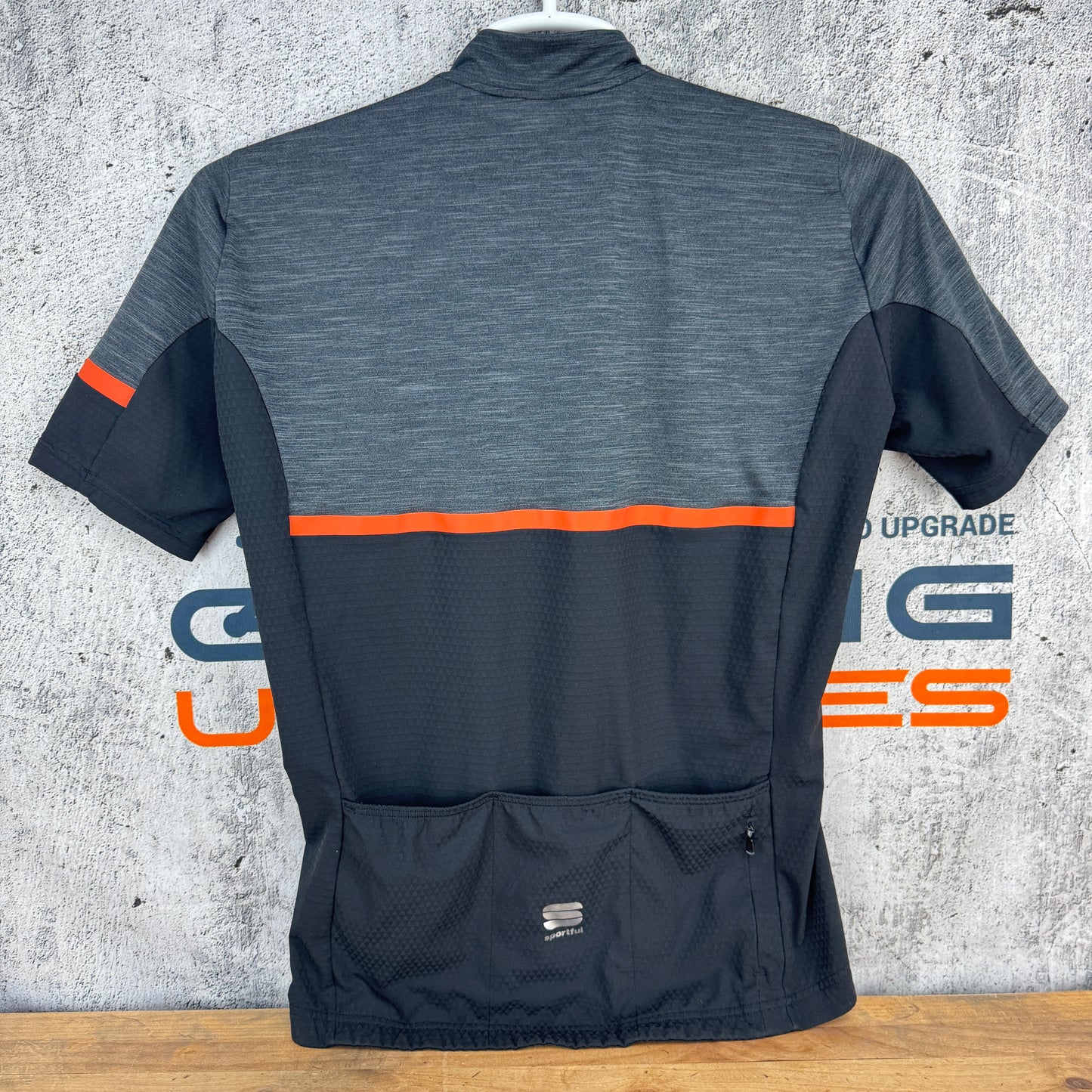 Sportful Black/Gray Men's Large Short Sleeve Cycling Jersey w/ Zipper Pocket