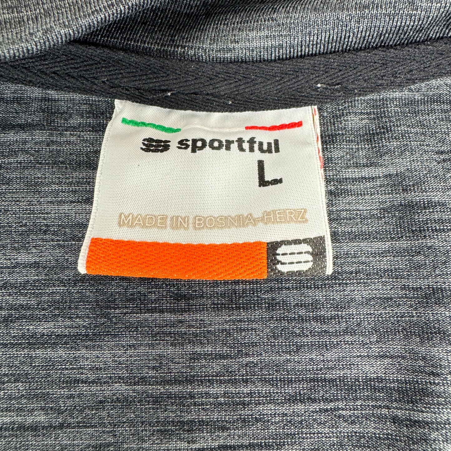 Sportful Black/Gray Men's Large Short Sleeve Cycling Jersey w/ Zipper Pocket