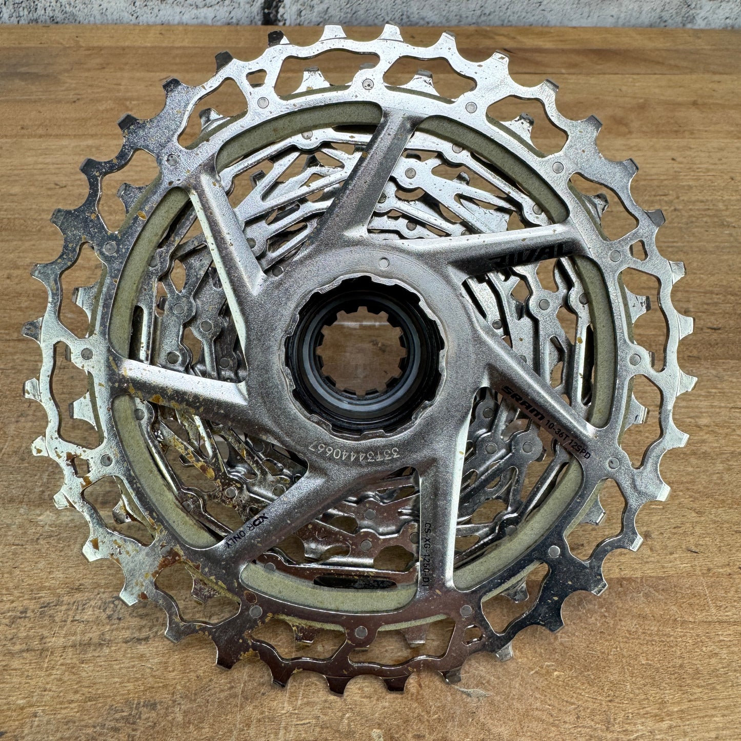 SRAM Rival XG-1250 10-36t 12-Speed XDR "Light Wear" Bike Cassette 347g