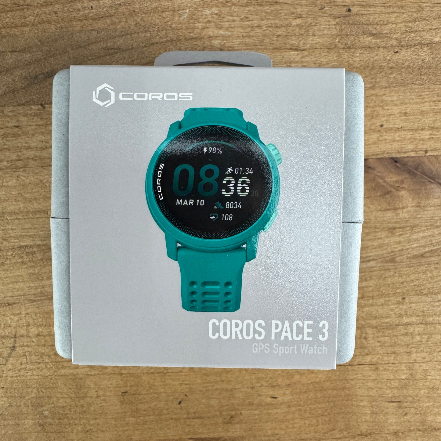 New! Coros Pace 3 GPS Sport Watch Emerald Silicone Band 39g
