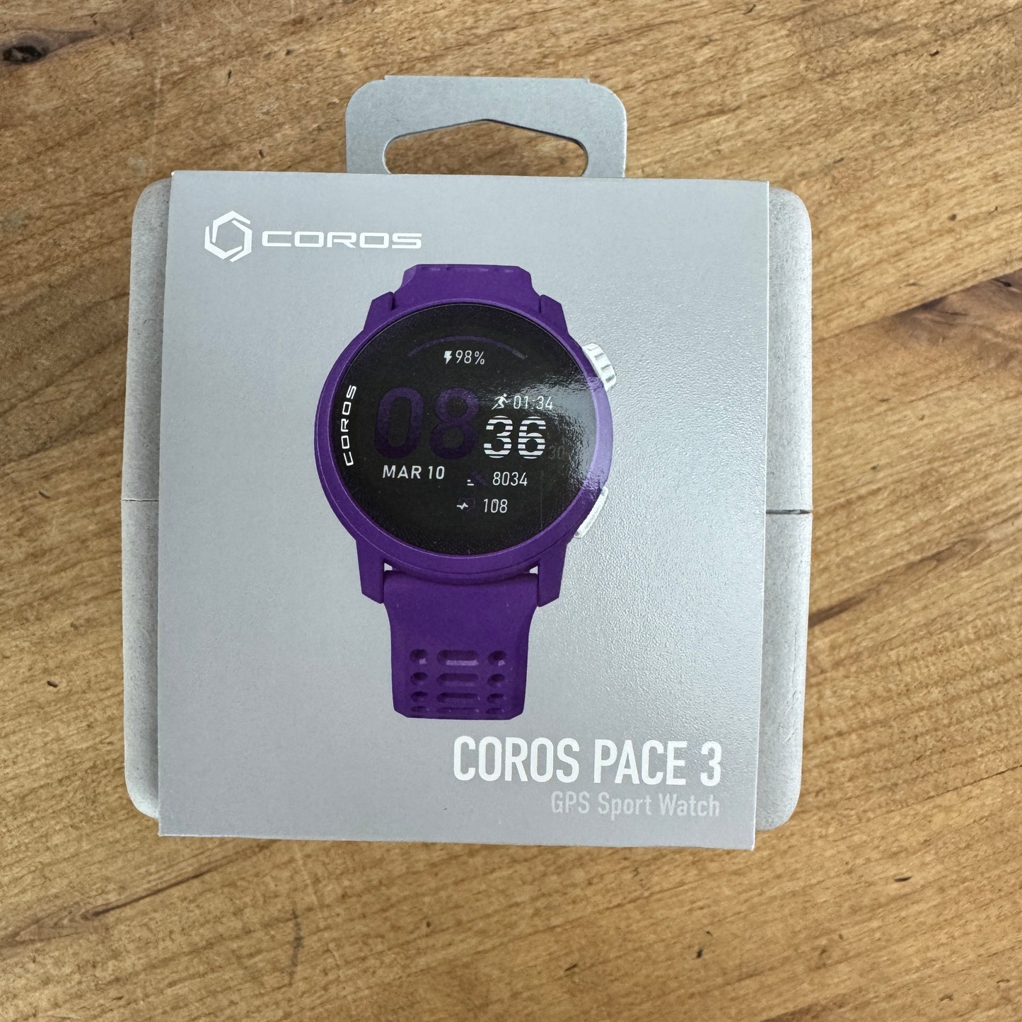 New! Coros Pace 3 GPS Sport Watch Violet Silicone Band 39g