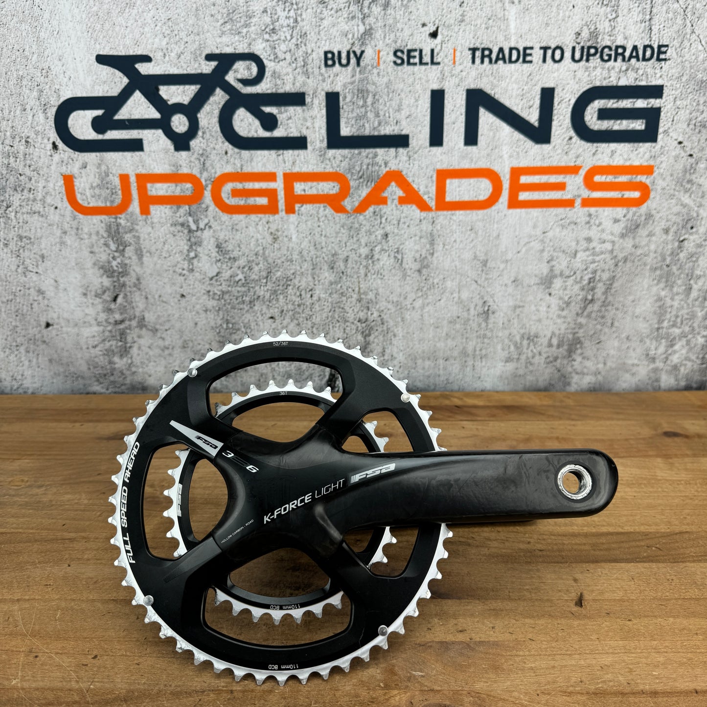 Low Mile! FSA K-Force Light Carbon 386EVO 172.5mm Crankset W/ 52/36T Chainrings