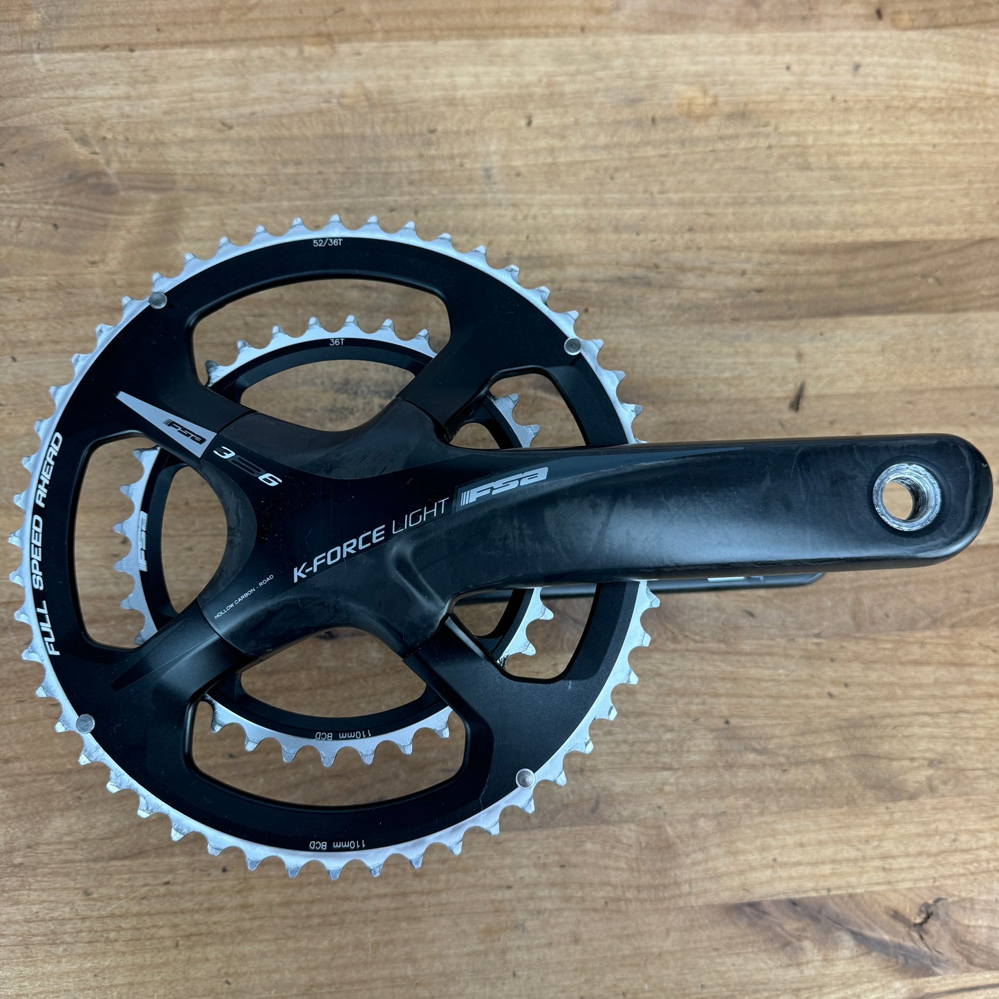 Low Mile! FSA K-Force Light Carbon 386EVO 172.5mm Crankset W/ 52/36T Chainrings