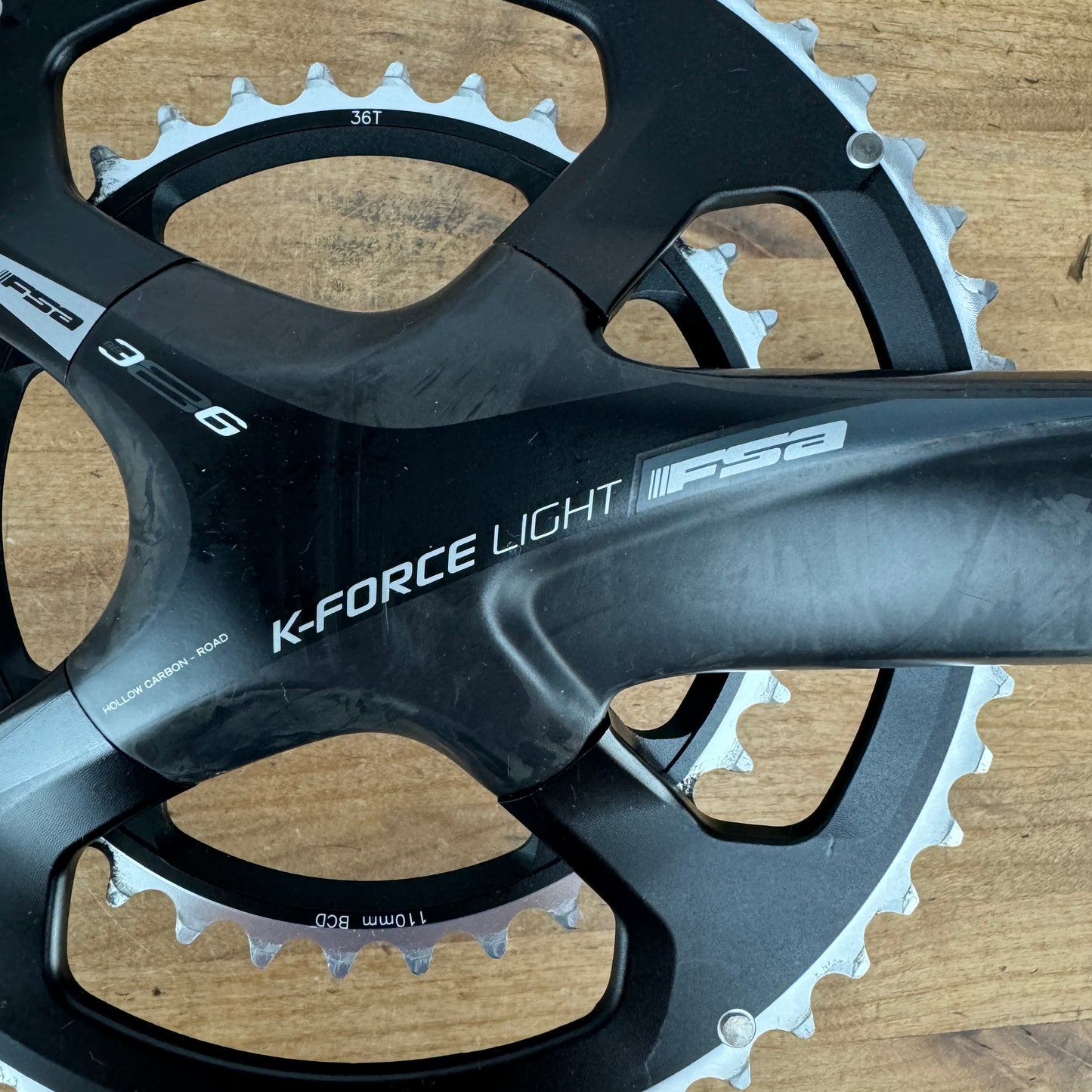 Low Mile! FSA K-Force Light Carbon 386EVO 172.5mm Crankset W/ 52/36T Chainrings