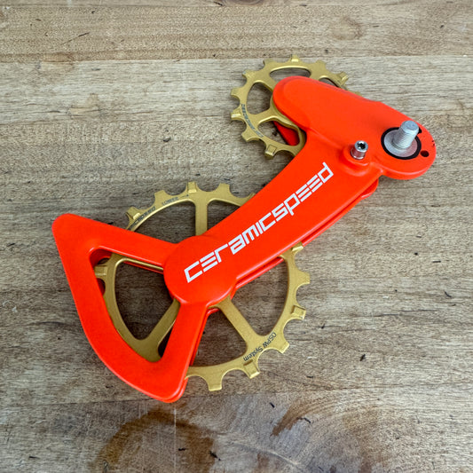 Low Mile! Ceramicspeed OSPW Derailleur Cage For Shimano XT/XTR Orange/Gold